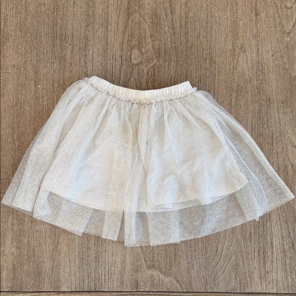 Zara Cream Silver and Gold Tulle Tutu Skirt Size 2-3Y